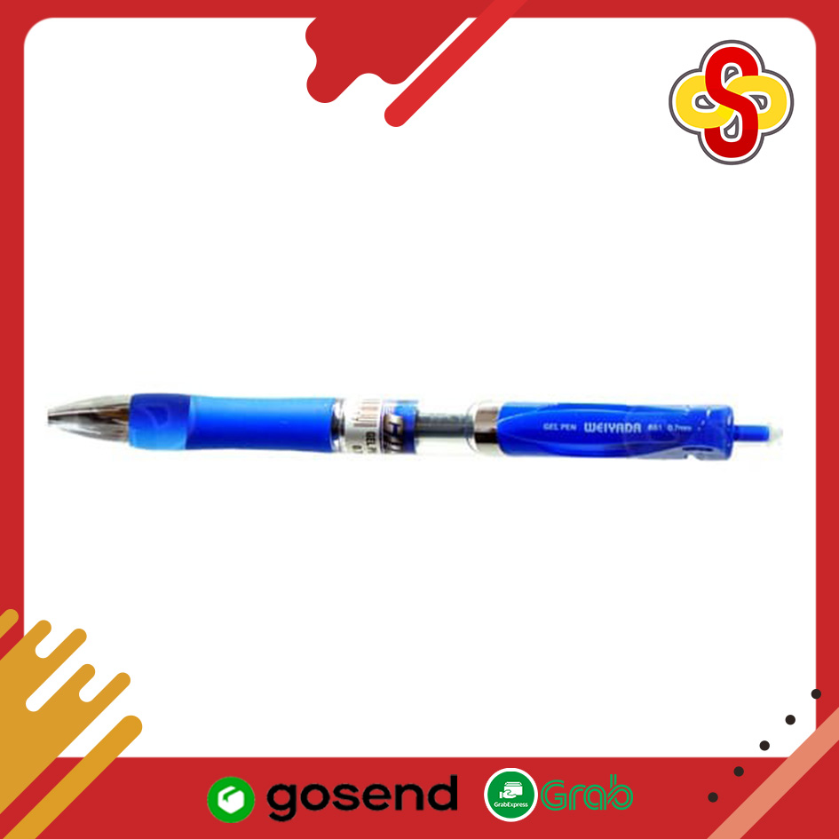 Pulpen Gel Weiyada E681 Isi 12 pcs - Biru - Image 3