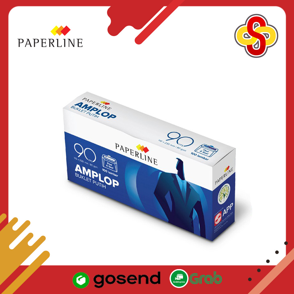 Amplop Buklet Putih Paperline 90 PPS (11 X 23 cm) Isi 100 Lbr